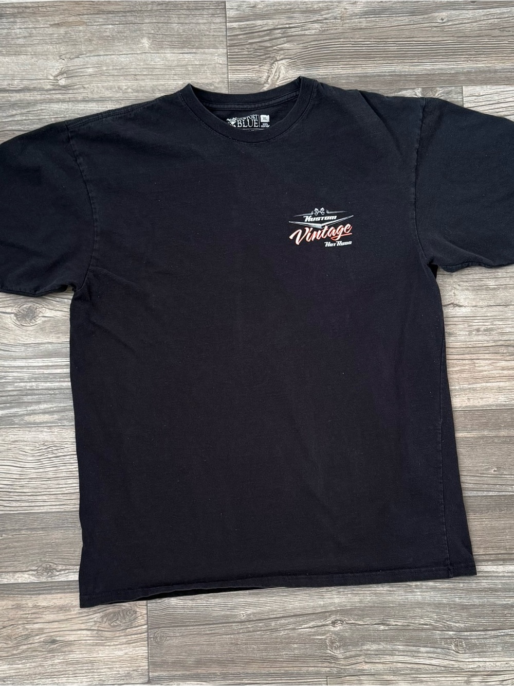 Newport Blue Kustom Vintage Hot Rods Graphic Tee XL